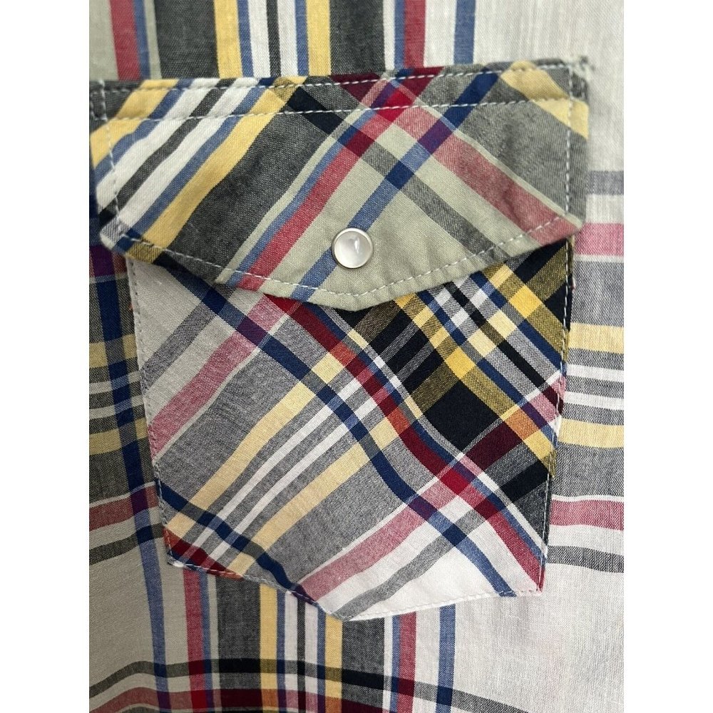 WRANGLER Shirt Men's 2XLT Big Man Pearl Snap Western Plaid 2XL Tall - Picture 3 of 6